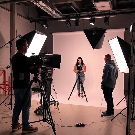 Il team di Luce Creativa al lavoro in studio, con attrezzature fotografiche professionali